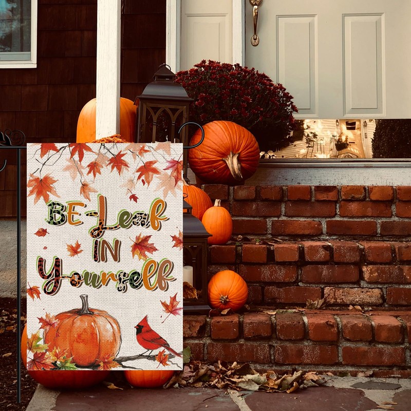 Fall Garden Flag Inspiring Pumpkins Seasonal Aumtumn Welcome Flags for