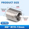 JIZZU M10 to M8 Thread Reducer, Pack of 20, 12