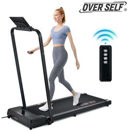 OVER SELF Fitness Premium Foldable home  small walking pad  Treadmill for Home, Running or Walking、Incline, Shock Absorption, Adjustable slope330 lbs, Mother's Day Gift - Function: with handle