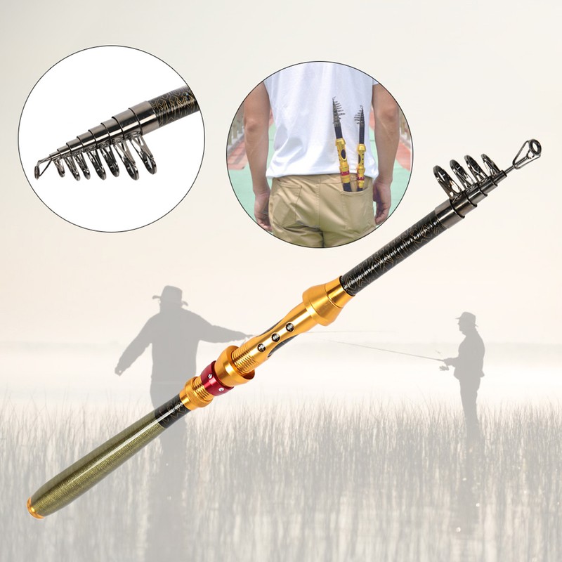 Mini Portable Carbon Retractable Super Hard Sea Fishing Fish Pole