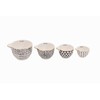 Creative Co-Op Black & White Stoneware Measuring Cups with Gold
