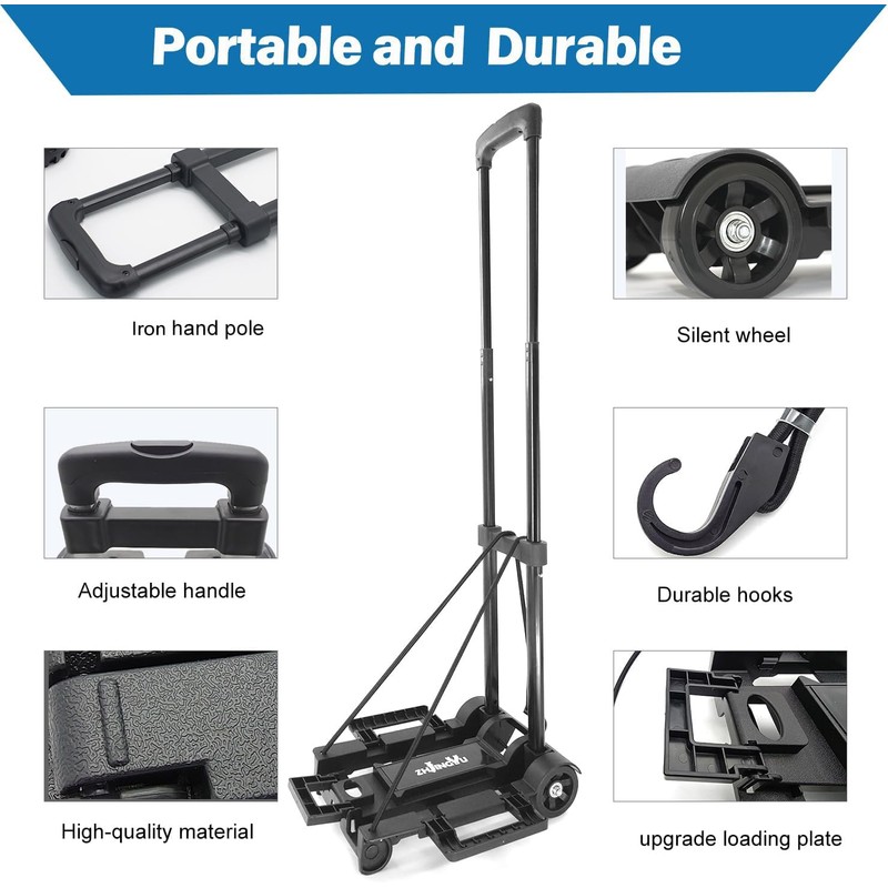 Folding Hand Truck Trolley Dolly, Folding Cart Small Trolley Dolly