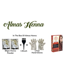 AL HASNAYN ENTERPRISES Almas Henna 80 GRAM Hair Color, Burgundy, 100% Organic Henna Powder Infused with Goodness of Herbs, Natural Henna Hair Color For Soft Shiny Hair, 2.82 OUNCE