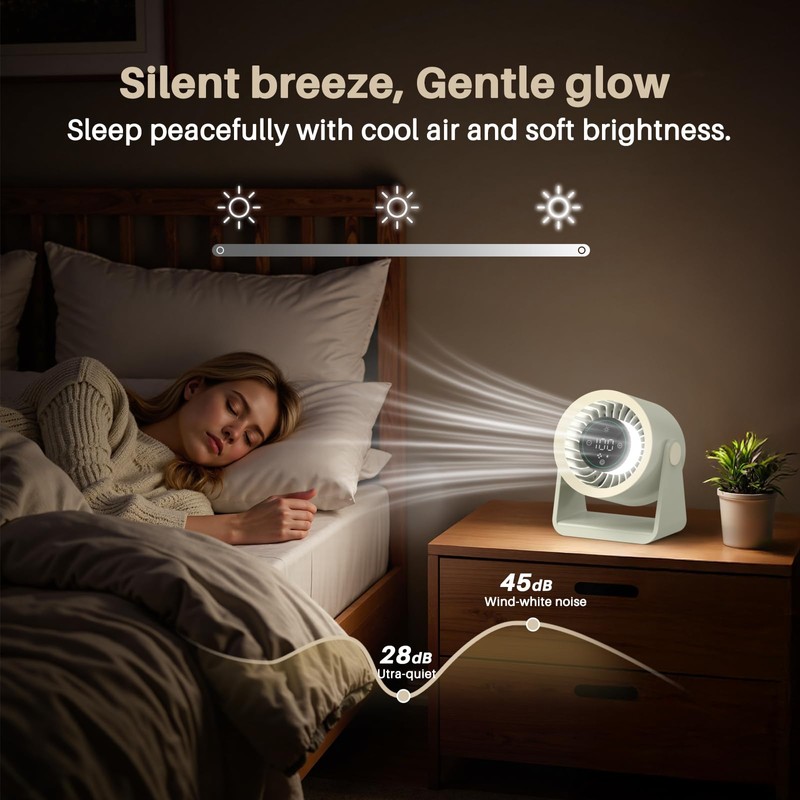 Ausic Powerful Desk Fan Utra-quiet for Bedroom, 15200mAh Small Turbo