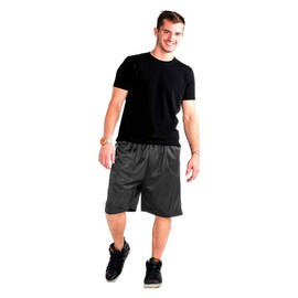 King Men?s Loose-Fit Mesh Basketball Atheletic Activity Shorts Black L
