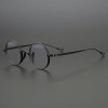 Coyee Titanium Round Eyeglass Frame Retro Glasses Ultralight Spectacles Black