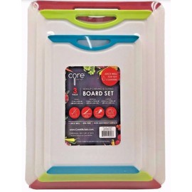 Core Kitchen Cutting Board Set, 3-Piece, Non-Slip, Juice Groove, BPA-Free