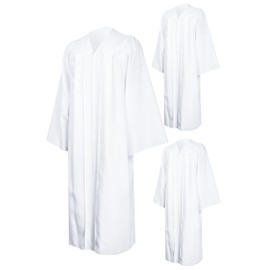 IvyRobes Unisex Matte Robe with Open Sleeves for Baptism Confirmation Choir Officiant or Costume 3 Packs, White, 54