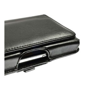 DFV mobile - Belt Cover Premium Executive Synthetic Leather Horizontal Design and Clip Metal for Pioneer K68W - Black