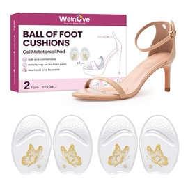 Welnove 2 Pairs of Bunion Pads Forefoot - Gel Insoles for Shoes Women - Non-Slip Forefoot Pads to Prevent Toe Slipping, All-Day Comfort Insoles for High Heels, Party
