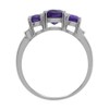 Silvershake 1.97ct. 3 Stone Natural Oval Shape African Amethyst and