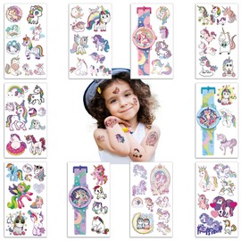 JSTHHTT 10 Pcs Temporary Tattoos for Kids, Waterproof Temporary Tattoos, Cute Temporary Tattoos Skin Stickers, Unicorn Stickers, Fake Tattoo for Kids Birthday Party Supplies, Stickers Gift for Kids
