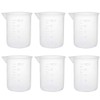 YXQ 6pcs 100ml Plastic Beakers Graduated Measuring Cup Labs Liquid