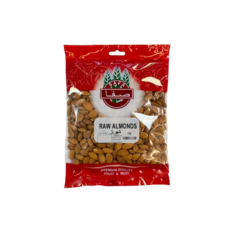 SAFA Raw Almonds 500g | Premium Quality Whole Almonds |
