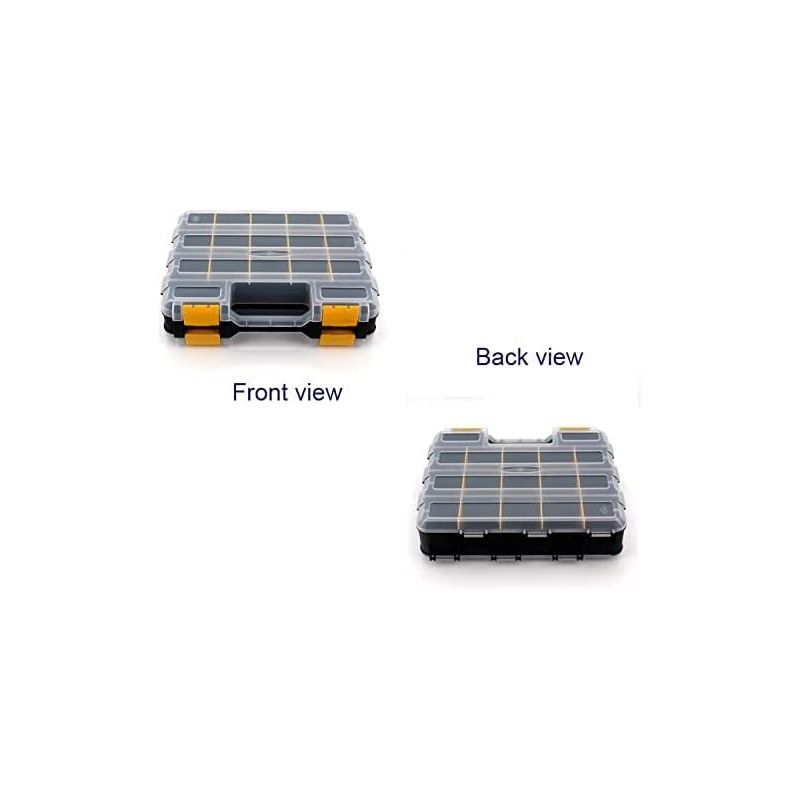 Double Side Tool Storage Box with Removable Plastic Partition, Hardware