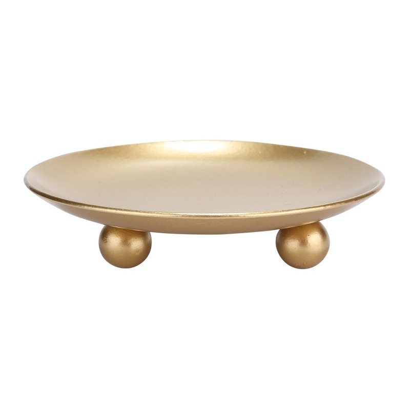 Iron Plate Candle Holder, Gold, Decorative Iron Pillar Candle Holder,