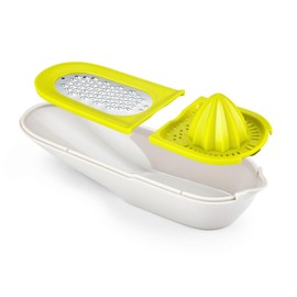 CLOVE Lemon Squeezer Juicer Zester Grater Tool Manual Lemon Squeezers Plastic BPA-Free Dishwasher Safe Small Mini Lemon Lime Citrus Reamer with Container and Metal Stainless Steel Grater