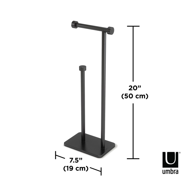 Umbra Cappa Toilet Paper Holder & Reserve, Black