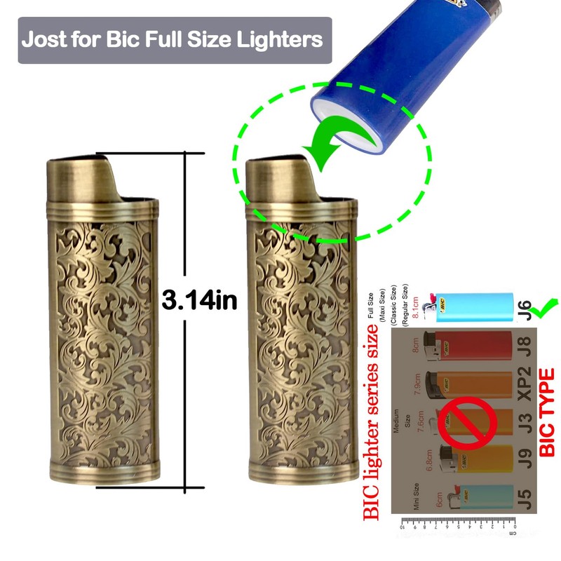 HUMWE 2 Pack Vintage Metal Lighter Case Cover Front Arabesque