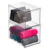 mDesign Plastic Stackable Closet Storage Organizer Bins with Pull Out