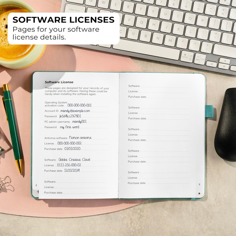 Clever Fox Password Book with Alphabetical tabs. Internet Address Organizer