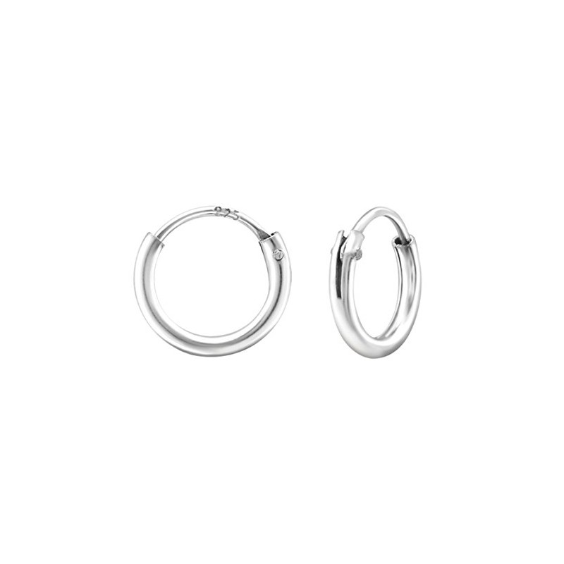 Small Hoop Earrings - 925 Sterling Silver (Tiny Plain Sleeper)