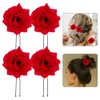 Artibetter Horquillas Rosa Roja Accesorios Para El Cabello 4 X
