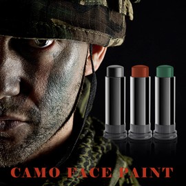 MEICOLY 3 Colors Camo Face paint,Black Maroon Green Eye Black Stick Football Stick,Sporting Face Paint for Baseball Softball Lacrosse,Hunting Accessories Military Army Camo Paint