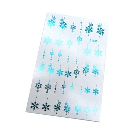 INKVICTUS Winter Snowflake Nail Decals/Sliders Blue Foil 01340