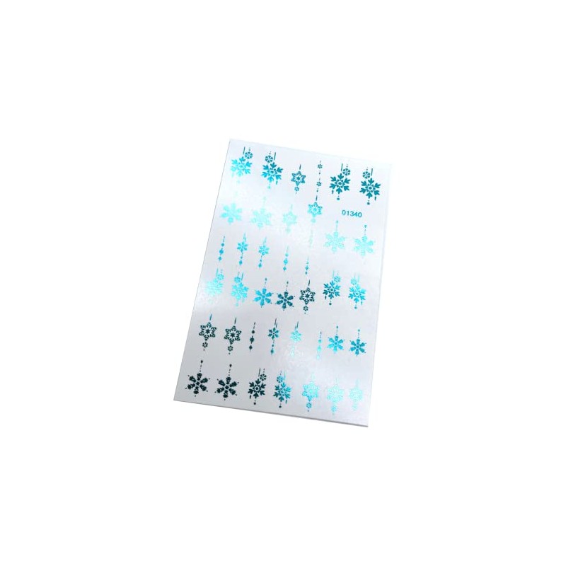 INKVICTUS Winter Snowflake Nail Decals/Sliders Blue Foil 01340