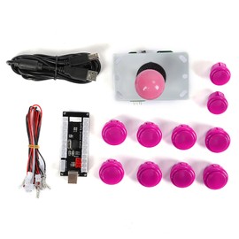 30/24 Cassette Button   5P Rocker Single Kit Black USB Core Board Arcade Kit Pink