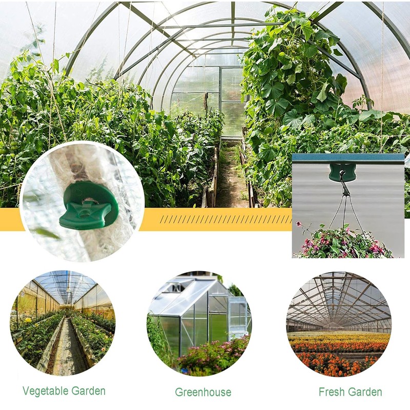 100Pairs Greenhouse Twist Clips Plastic Greenhouse Fixing Clips and Washers