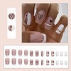 Valentine's Day Square Press on Nails Medium - White French