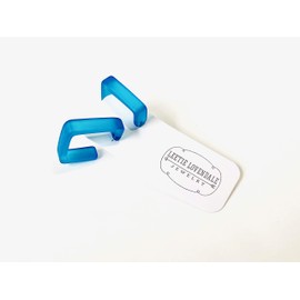Aqua Blue Frosted Lucite Acrylic Square Hoop Earrings - SQH-BL-1