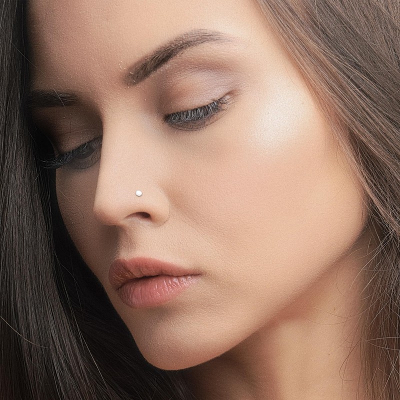 AVYRING 20G Nose Stud, Invisible Clear Nose Retainer with Bioflex