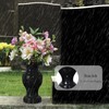 Cemetery Vase, Granite Grave Vase Polished, Black Memorial Stone Vases