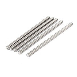 uxcell M6x120mm 304 Stainless Steel Fully Male Threaded Rod Bar Studs Silver Tone 5 Pcs