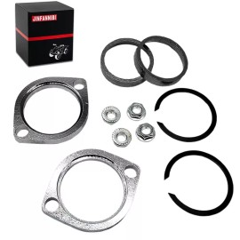 JINFANNIBI Exhaust Flange Install Kit & Pair Gaskets Nuts Washers For Harley Sportster Dyna