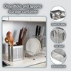 SAYUANVA Stainless Steel Kitchen Utensil Holder with Hooks, 2-Tier Stainless