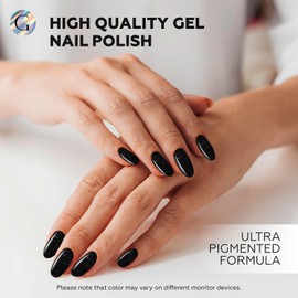 GLOSS Gel Nail Polish | Black Sparkle 15 ml 1 pcs - HEMA Free Gel Polish, Black Soak Off UV LED Gel Varnish, Gel Manicure Nail Art Design for Home & Salon Use, Perfect Holiday Gifts for Women & Girls