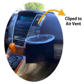 NeatCarBags Mini Car Trash Bag - Garbage Bags for Car Hanging Front Seat - Cute Mini Car Trash Can with Reusable Waterproof Liner and Disposable Bags for Auto Trash (Mini Black Clip-On)