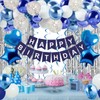 Blue Birthday Decorations for Boys Men - 50 PCS Blue