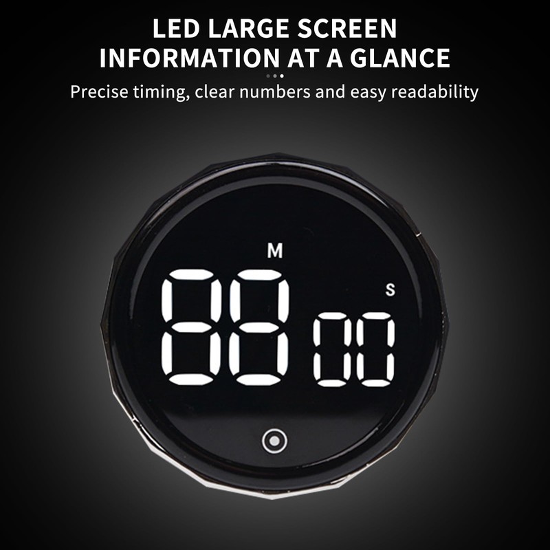 PZCC Kitchen Timer, Large LED Display, Magnetic, Digital Countdown &