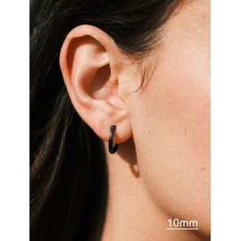 U7 Huggie Hoop Earrings for Women Men Mini Hoop Earrings 8/10/12/14/16 mm Chunky Small Hoop Earrings Stainless Steel Earrings Accessory, Stainless Steel