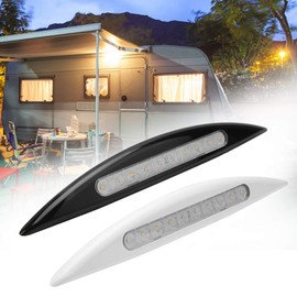 LED Car Light 12V 5W Canopy Waterproof Outdoor Porch Awning Lighting Yellow for Camping RV Outdoor (White)