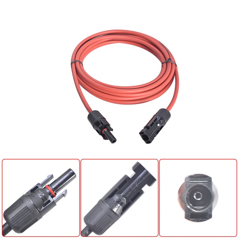 Timunr 1 Pair 15 Ft Solar Panel Extension Cable Wire
