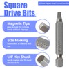 FyMosem 9Pcs Square Head Screwdriver Bits, SQ1 SQ2 SQ3 Magnetic