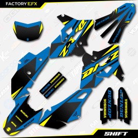 Factory EFX Blue & Yellow Shift Polisport Restyle Graphics Kit fits Suzuki Drz400 Drz400sm - No Numbers