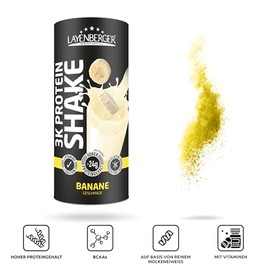 Layenberger 3K Protein Shake - 80% Eiwei√ü und nur 3,6% Kohlenhydrate bei 6,8 g Zucker, (3x 360 g) - Banane