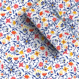 Mother's Day Spring Flower Recycled Wrapping Paper | 4 x Premium Recyclable Floral Gift Wrap Sheets for Birthdays, Easter and more.. 100% Recycled Eco Friendy Paper